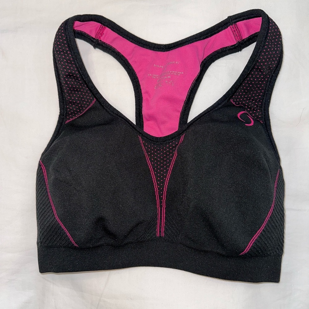 Pink and Black Sports Bra